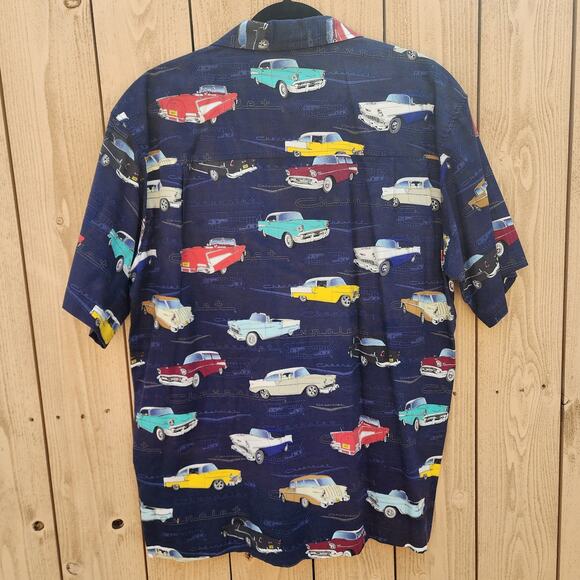 David Carey Originals Chevy Shirt Men XL Short Sleeve Allover Truck Print Button - Picture 5 of 7